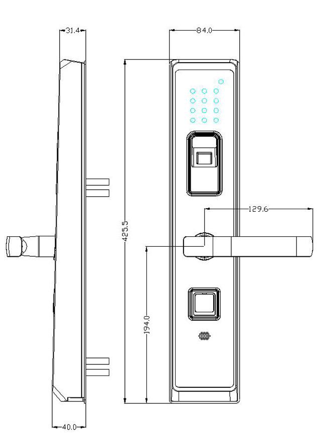 Zink-Legierungs-Touch Screen intelligentes Glas-Türschloss Digital Fingeprint