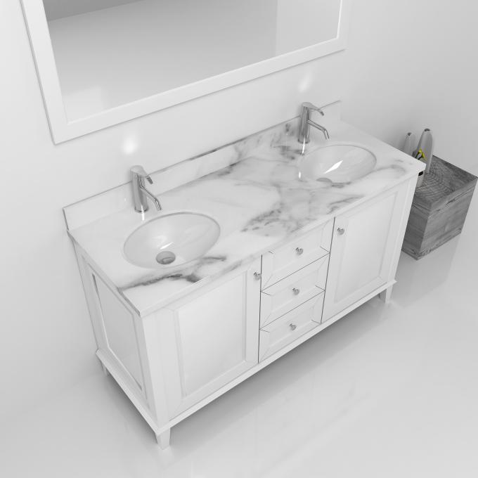 Moderne gesundheitliche Möbel-Badezimmer-Kabinett-Sätze mit doppeltem Becken