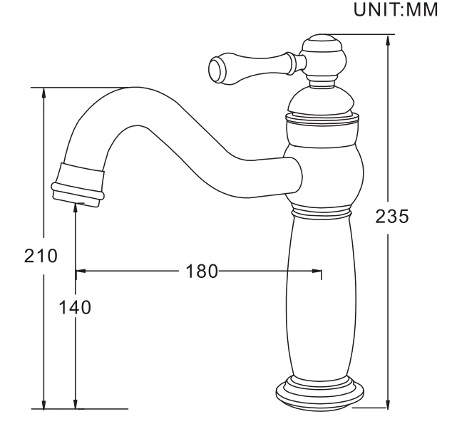 Griff-anhebende Art des Wasserzeichen-Öl geriebene Bronzebadewannen-Hahn-einer