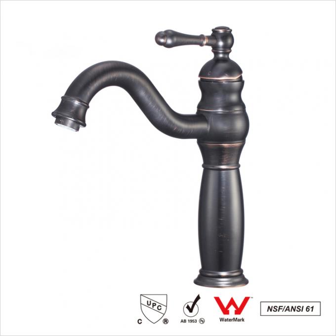 Griff-anhebende Art des Wasserzeichen-Öl geriebene Bronzebadewannen-Hahn-einer