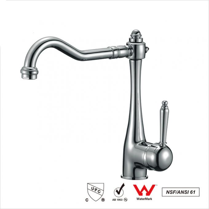 Wasserzeichen-einzelner Griff-Wasser-Hahn, Badezimmer-Becken-Wasser-Ridge-Hahn