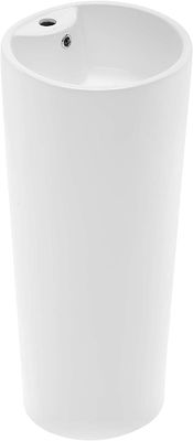 1.75' 'Abfluss glänzende weiße Keramik-Pedestal Waschbecken mit Chrome-Finish Überfluss