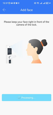 Schwarzer Smart Door Knob Handflächenvenen / Gesichtserkennung / Video Katzen-Auge IP65
