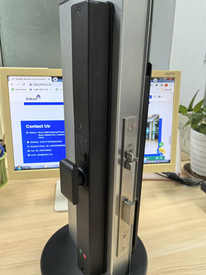 Schwarzer Smart Door Knob Handflächenvenen / Gesichtserkennung / Video Katzen-Auge IP65