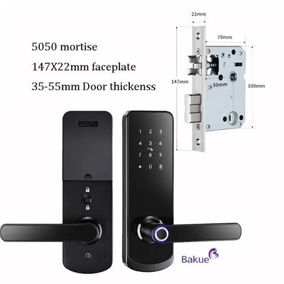 CE-Feuersicherung EN1634-1 EN14846 Zertifiziertes Fingerabdruck-Türschloss mit einmaligem Passcode Zeitgeschriebener Passcode und eKey überall oder für jeden Zugriff