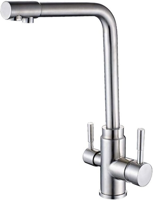 Verzinken Sie Legierungs-doppelten Griff-Wassersparen-Hahn, den bleifreien Wasser-Hahn-Hahn