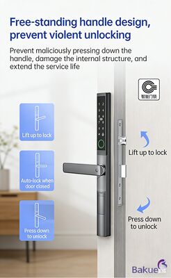 APP Bluetooth Passwort WLAN-Karte Mechanischer Schlüssel Entriegelungsweg Intelligentes digitales Türschloss mit 4 AA-Batterien für das Sicherheitsmanagementsystem